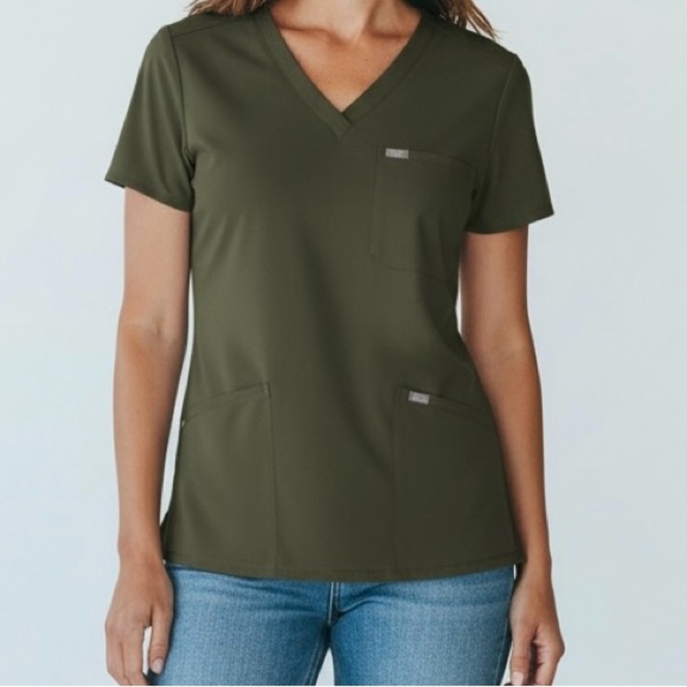 Olive V-Neck Women's Top